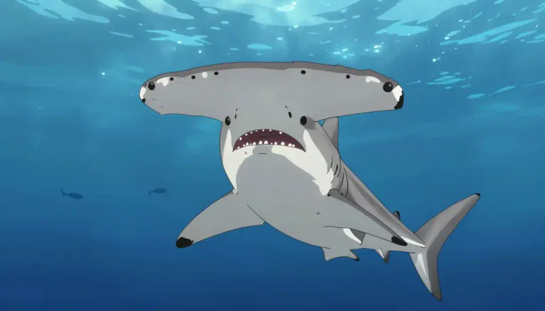 Visual representation of "hammerhead" - A kind of shark with a wide flat head.