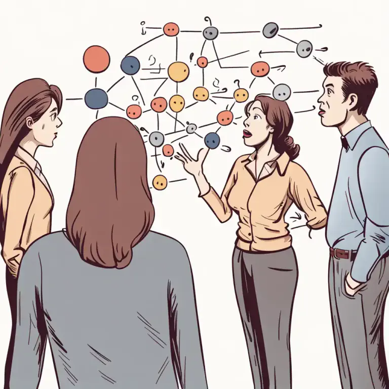 Visual representation of "get over" - To communicate or make something understood.