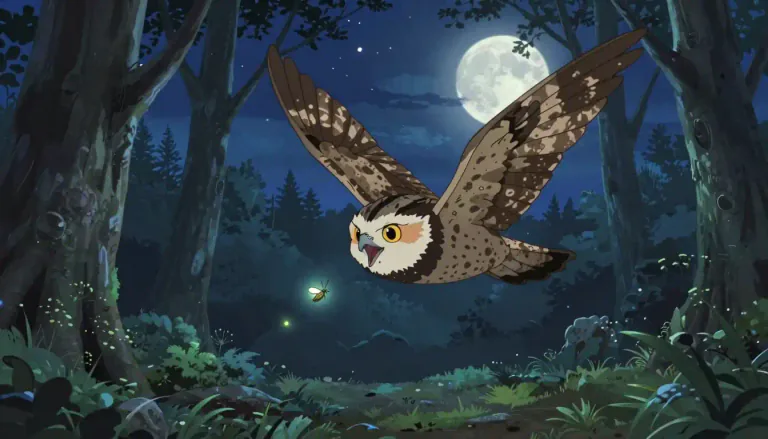 Visual representation of "nightjar" - A nocturnal bird that catches flying insects at night.
