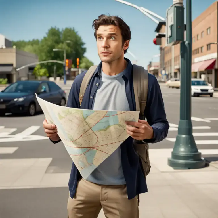 Visual representation of "get lost" - To not know where you are and how to get to where you want to go