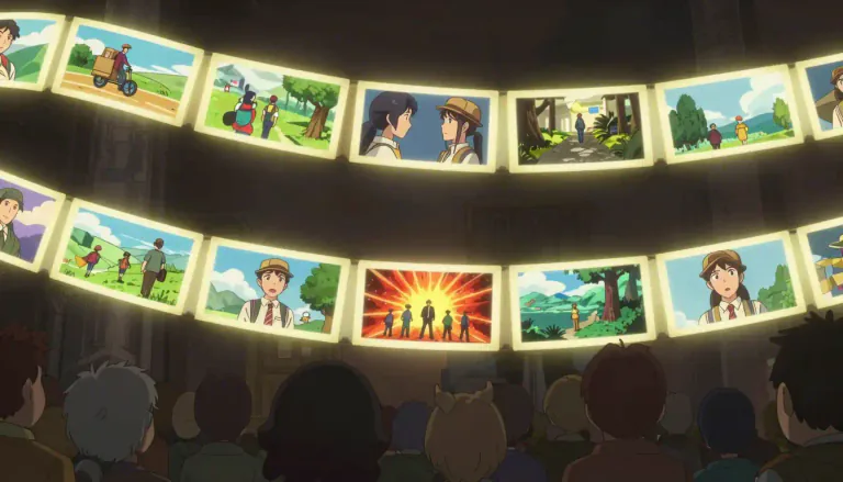 Visual representation of "storyline" - A series of events or the main sequence of events in a story, film, or play.
