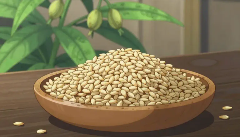 Visual representation of "sesame" - A kind of seed from the sesame plant that is often used in cooking.