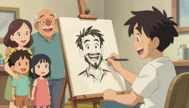 Visual representation of "caricaturist" - A person who makes exaggerated drawings of people, often for humorous effect.