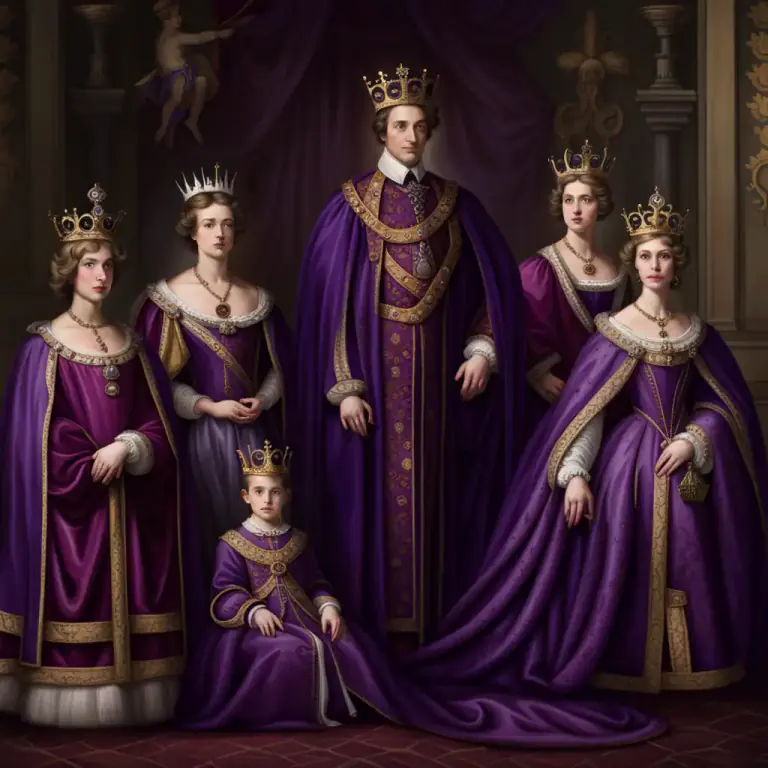 Visual representation of "purple" - Referring to the aristocracy or a royal family