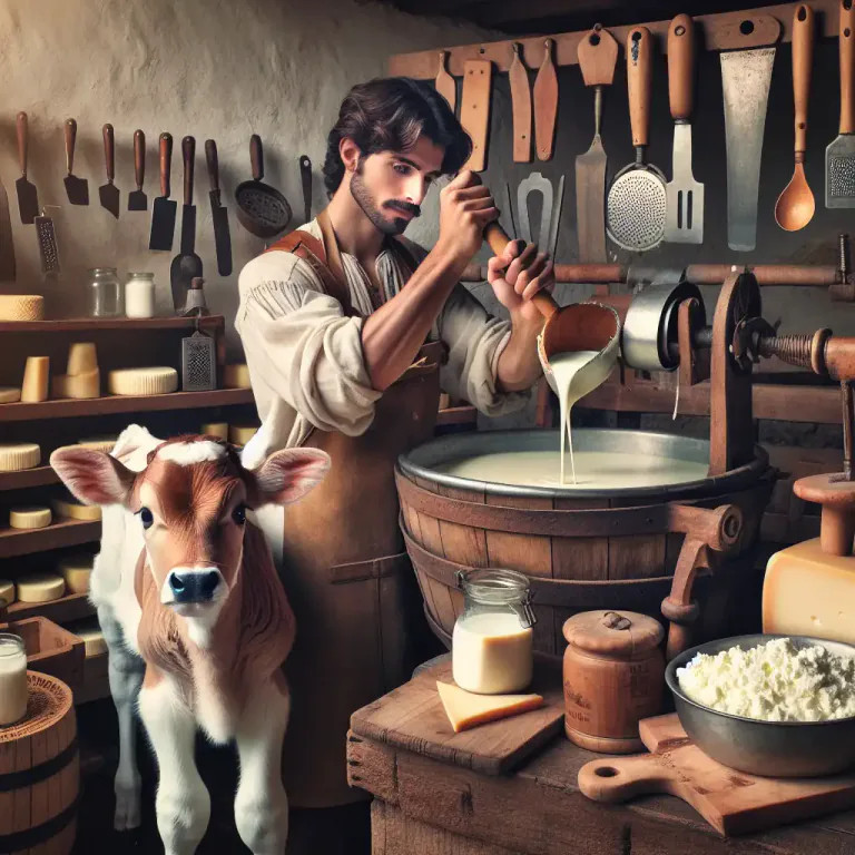 Visual representation of "rennet" - The lining of a young animal's stomach, especially a calf's, containing rennet and used in curdling milk for cheese.
