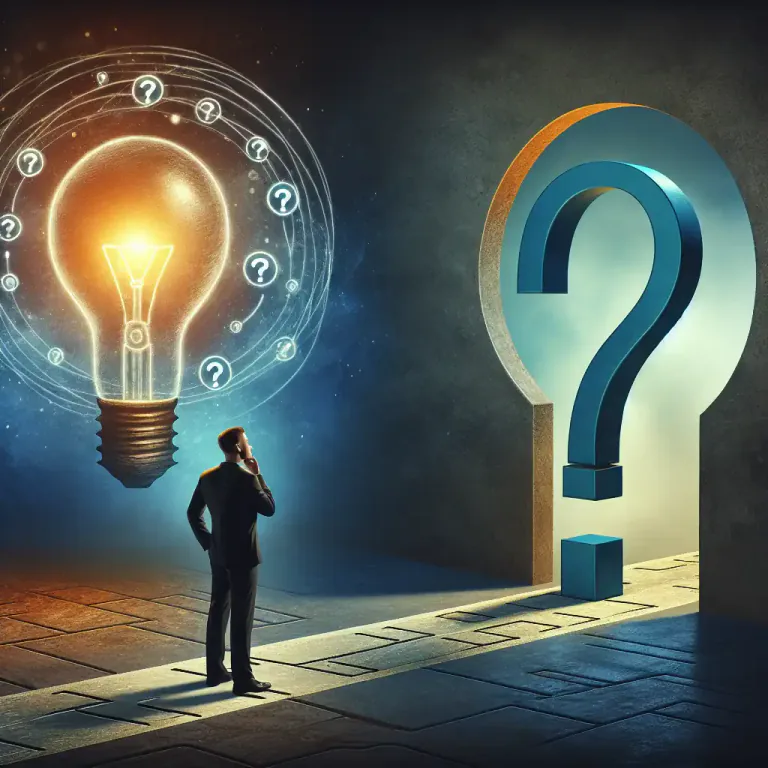 Visual representation of "guess" - To arrive at a correct answer by guessing.