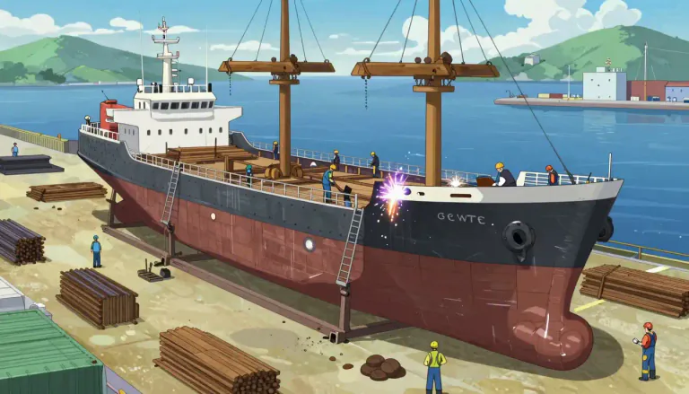 Visual representation of "shipyard" - A place where ships are built or repaired