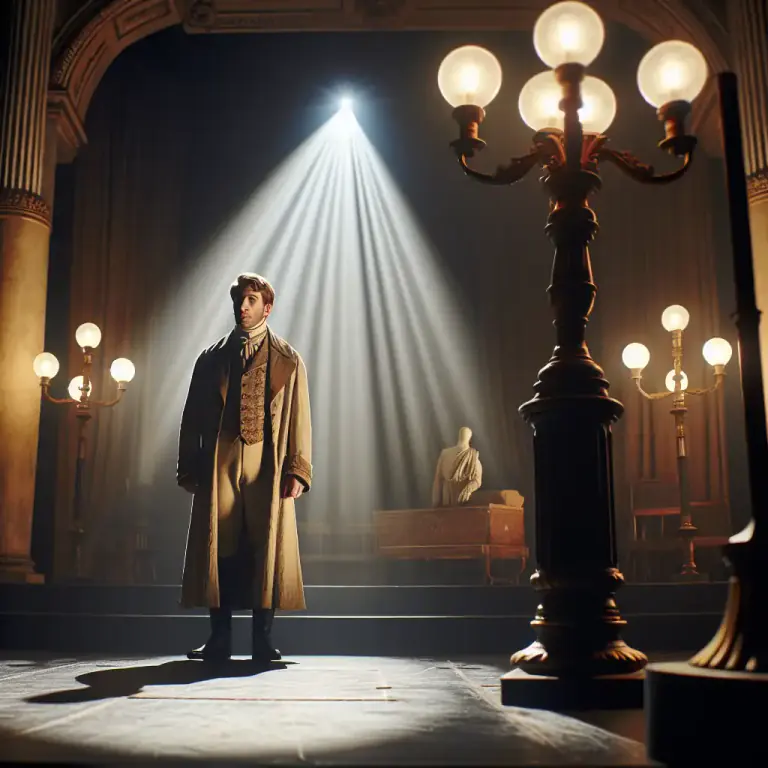 Visual representation of "limelight" - A type of stage lighting once used in theatres and music halls