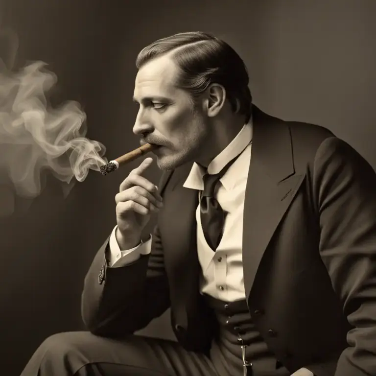 Visual representation of "pull on" - To start smoking a cigarette or pipe