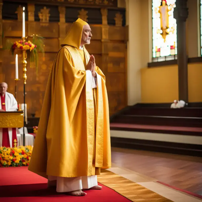 Visual representation of "cope" - A long loose outer garment worn by priests during religious ceremonies