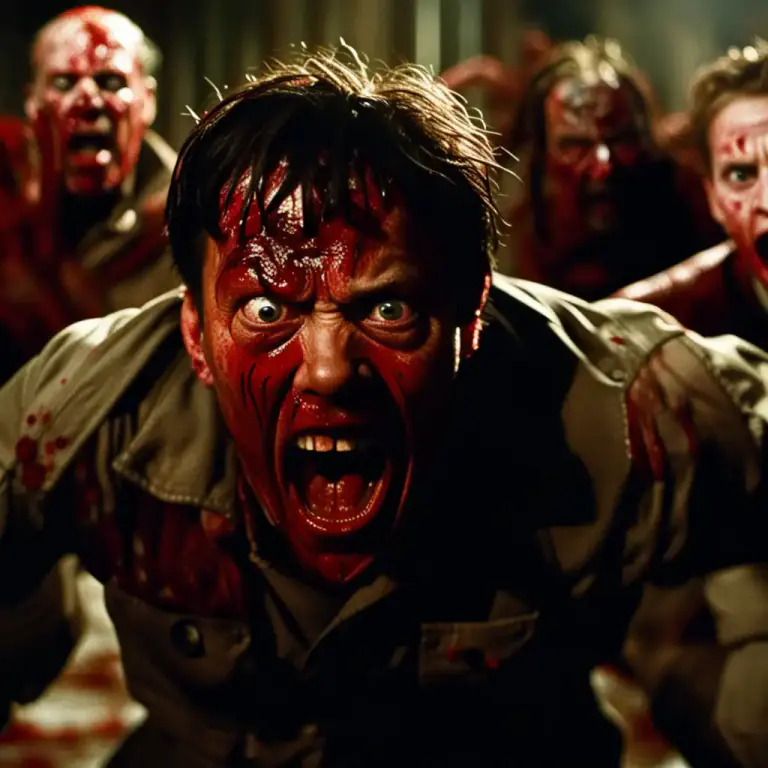 Visual representation of "gory" - Showing violence or bloodshed.