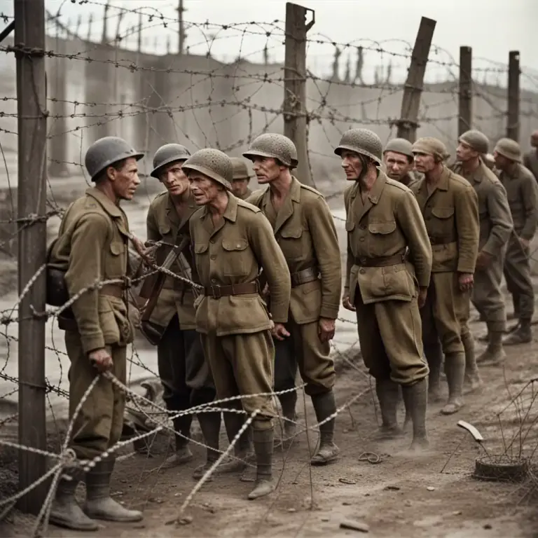 Visual representation of "pow" - Prisoner of War, a person, especially a member of the armed forces, who has been captured by the enemy during war