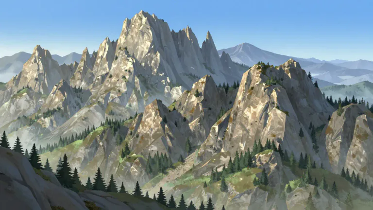 Visual representation of "sierra" - A mountain range with many sharp tops
