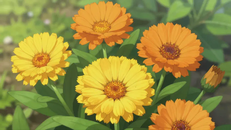 Visual representation of "calendula" - A type of flower with bright yellow or orange petals, often used for decorative purposes or in herbal remedies.