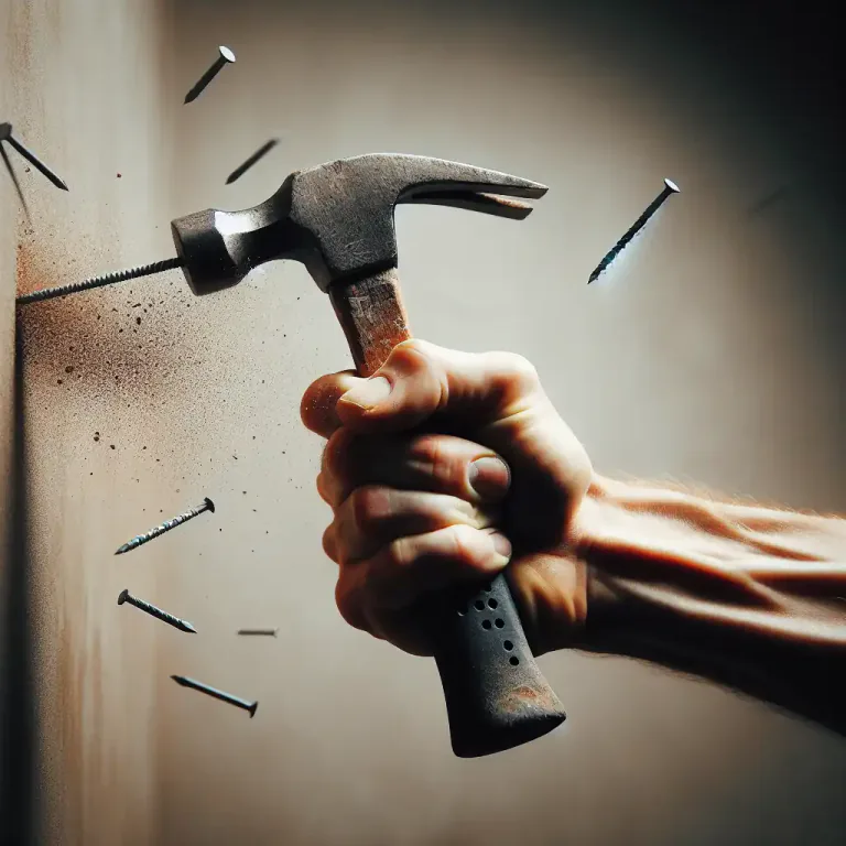 Visual representation of "drive" - To push or knock something into a particular position