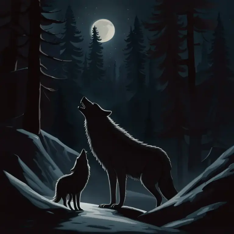 Visual representation of "howl" - A loud, wailing cry, as from a dog or wolf