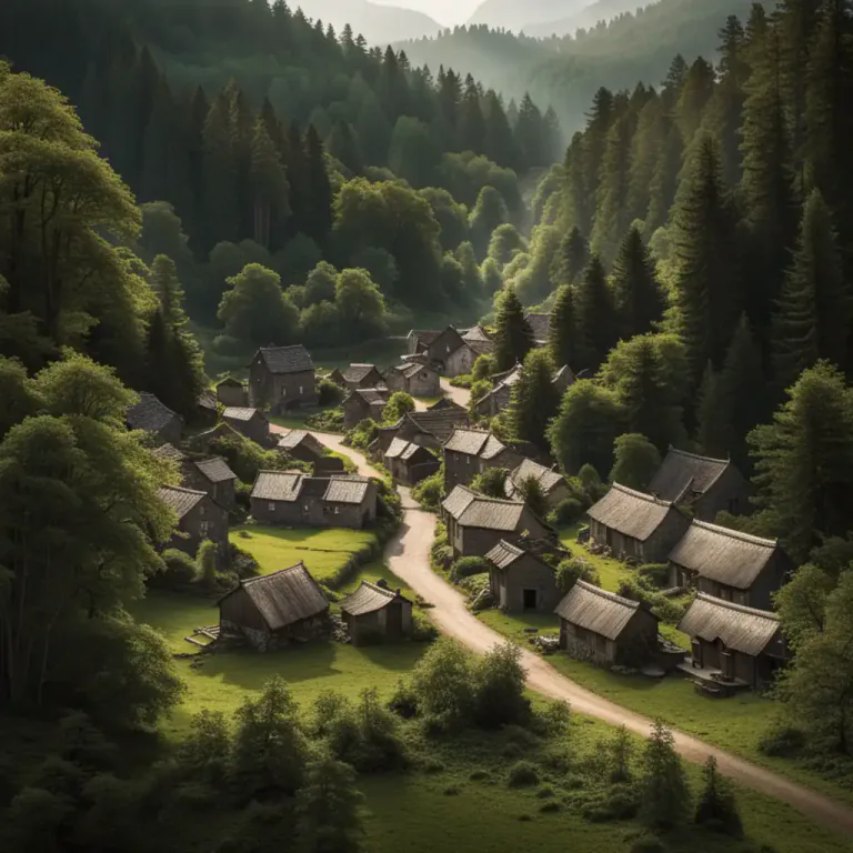 Visual representation of "off the beaten track" - In a place where few people go, far from any main roads and towns.