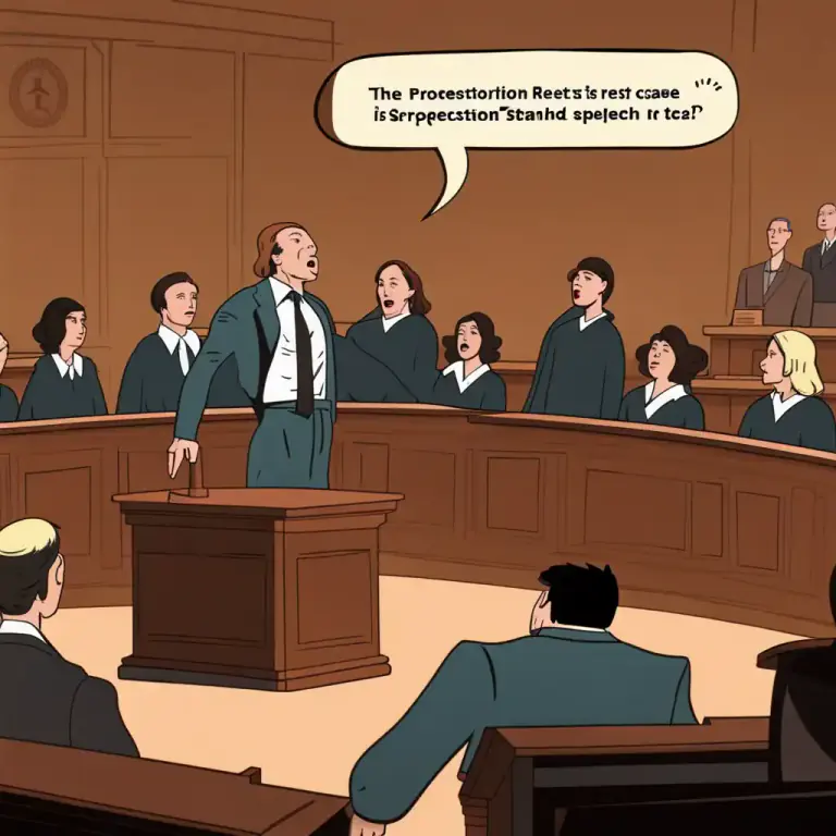 Visual representation of "rest your case" - To end a legal argument in a court case