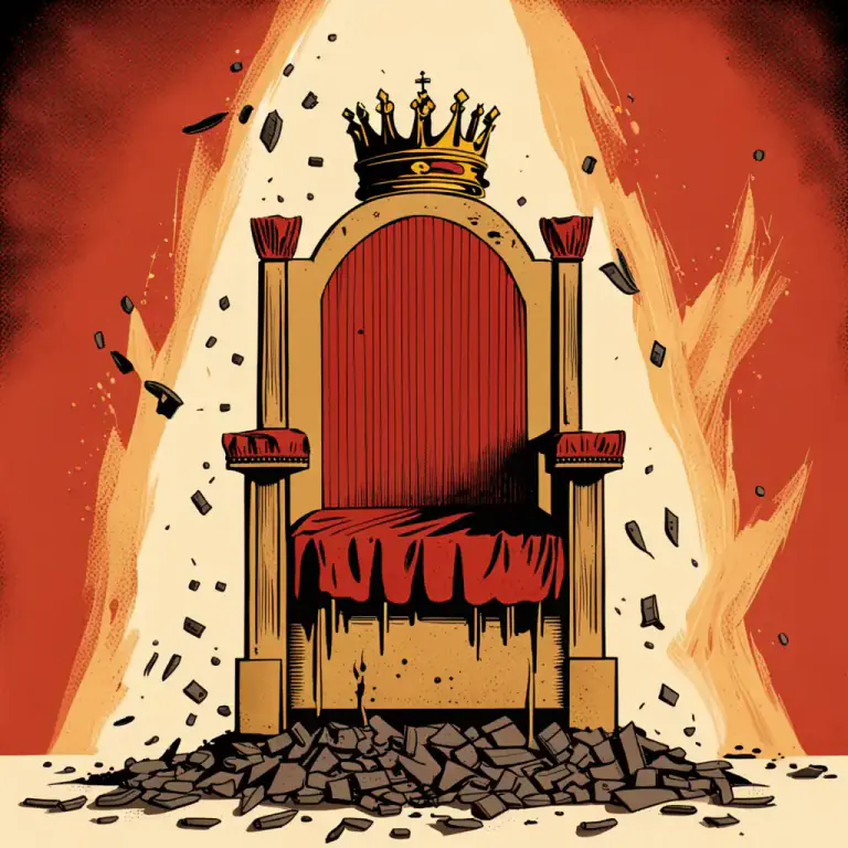 Visual representation of "bring down" - To make a government or leader lose power