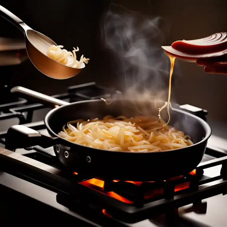 Visual representation of "sweat" - To cause vegetables to cook in their own juices, usually over low heat