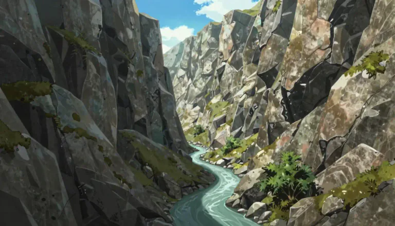 Visual representation of "gorge" - A narrow valley between high mountains with steep sides
