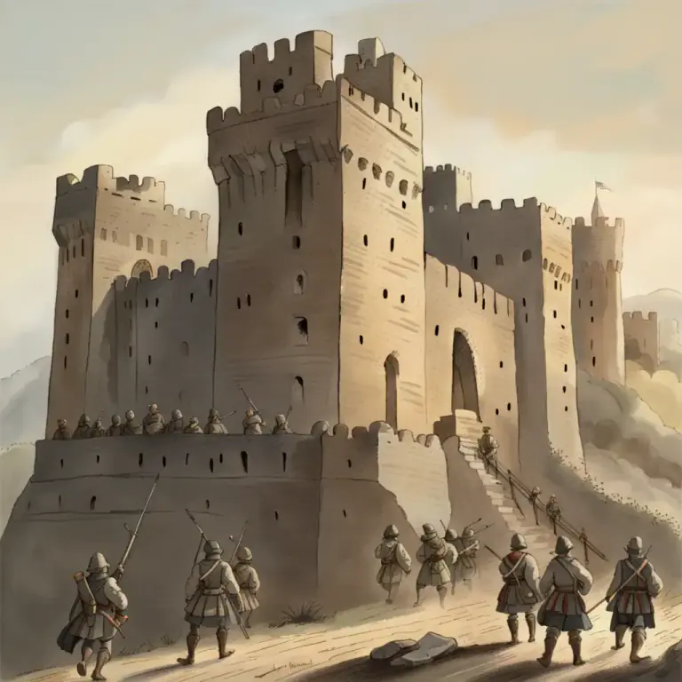 Visual representation of "garrison" - A place where soldiers are stationed for protection