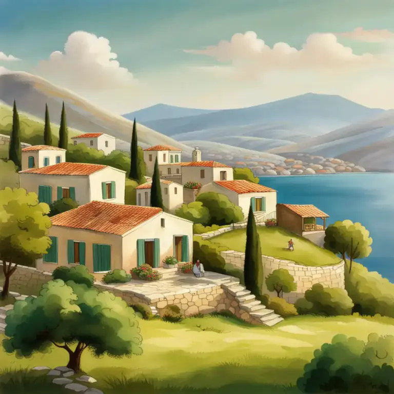 Visual representation of "arcadia" - A region in modern Greece, traditionally a pastoral paradise, and in Greek mythology the home of the god Pan.