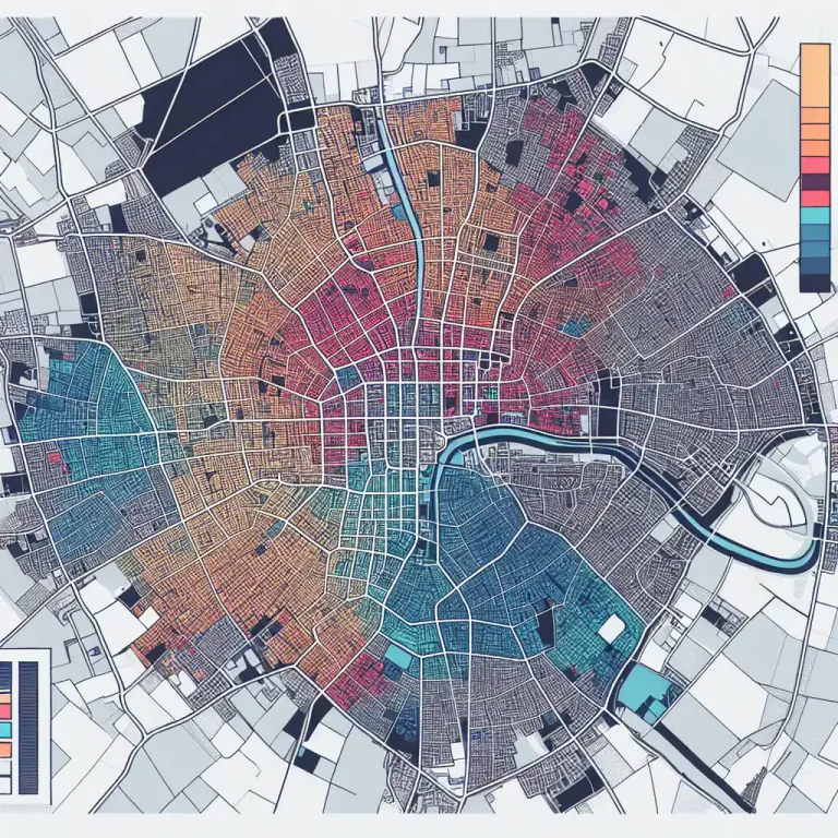 Visual representation of "segmentation" - In geography, the division of an area into segments or zones