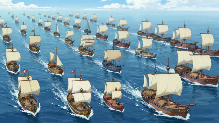 Visual representation of "armada" - A large group of many things, usually referring to warships or airplanes