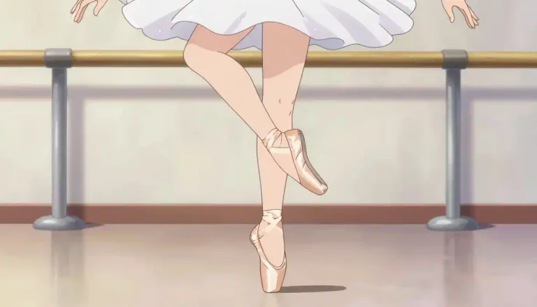 Visual representation of "pointe" - In ballet, dancing on the tips of the toes.