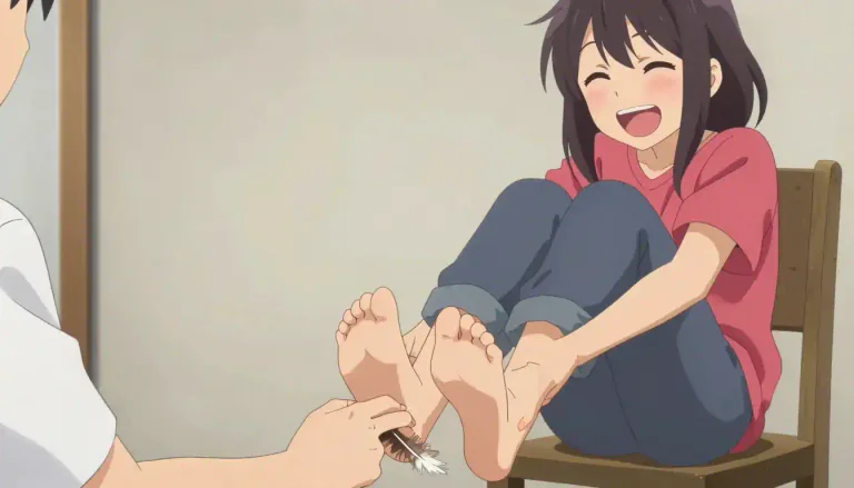 Visual representation of "ticklish" - Sensitive to touch