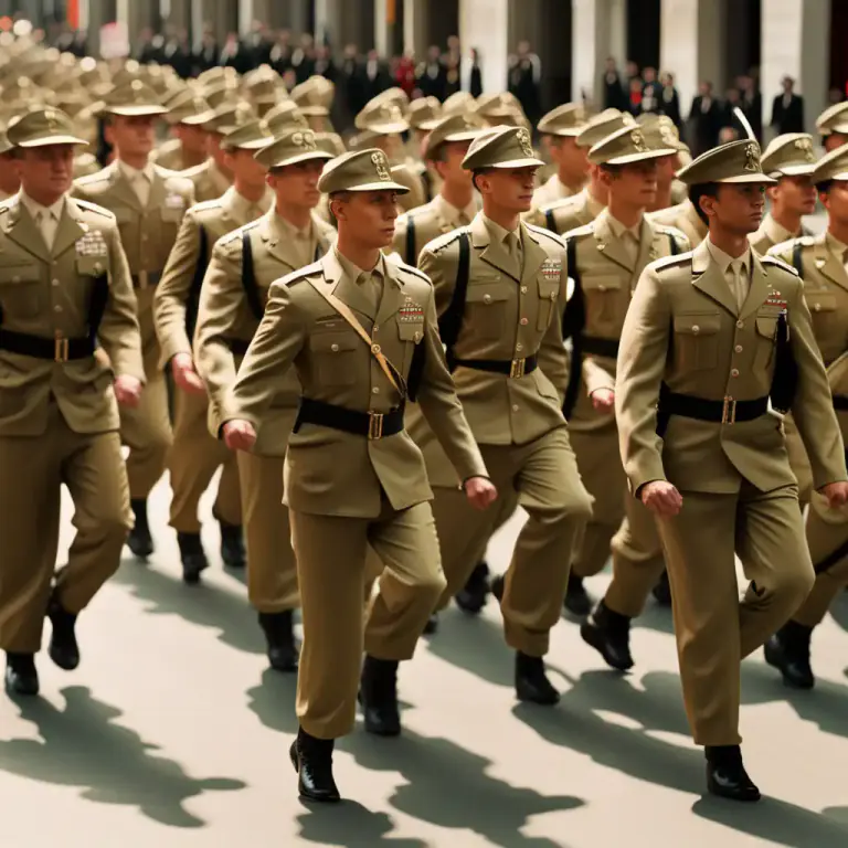 Visual representation of "break step" - To stop walking or marching in synchronization with a group