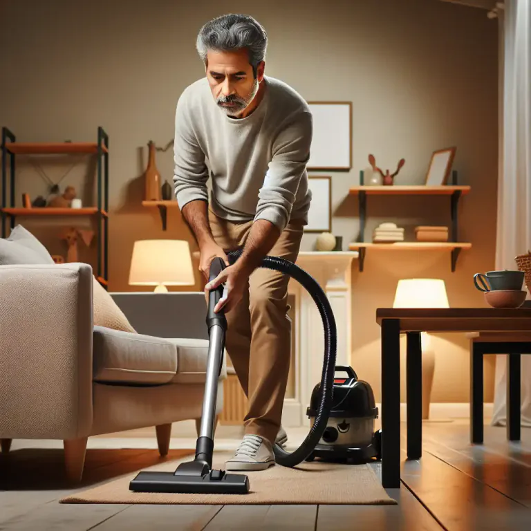 Visual representation of "hoover" - To clean something using a vacuum cleaner
