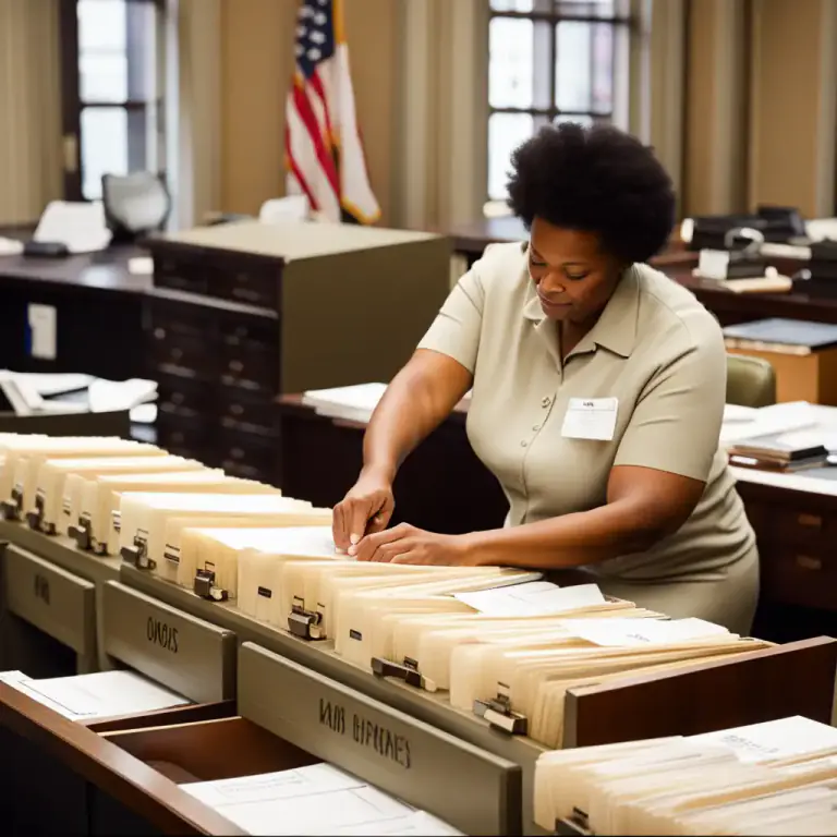 Visual representation of "clerk" - A person who keeps records or performs general administrative duties