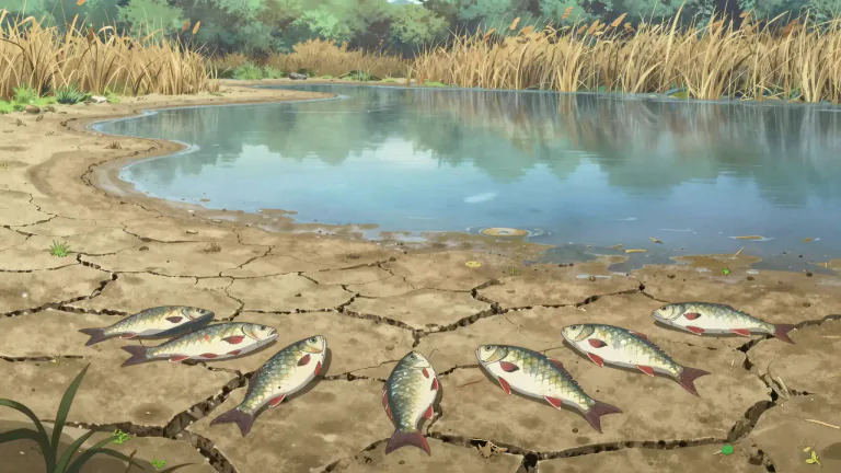 Visual representation of "desiccation" - The process of drying or losing moisture.