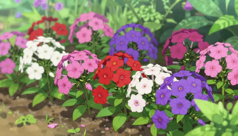 Visual representation of "phlox" - A type of plant which has bright colored flowers and is often grown in gardens.