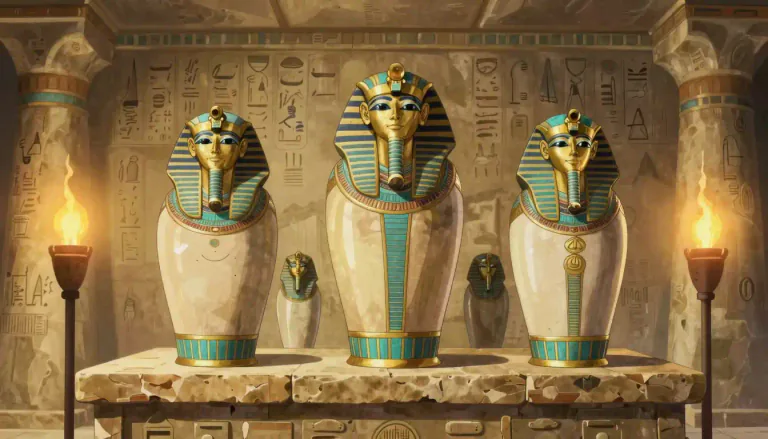 Visual representation of "canopic" - Relating to a canopic jar, which is an ancient Egyptian container used for holding the organs of a deceased person.