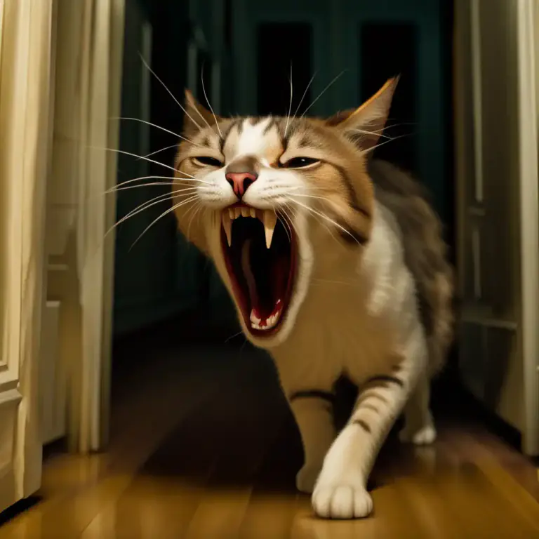 Visual representation of "yowl" - A long, loud, painful scream or cry.