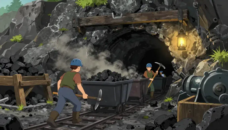 Visual representation of "colliery" - A place where coal is dug from the ground