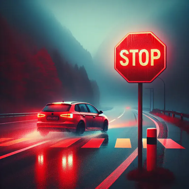 Visual representation of "alto" - In Spanish, 'alto' means 'stop' or 'halt'.