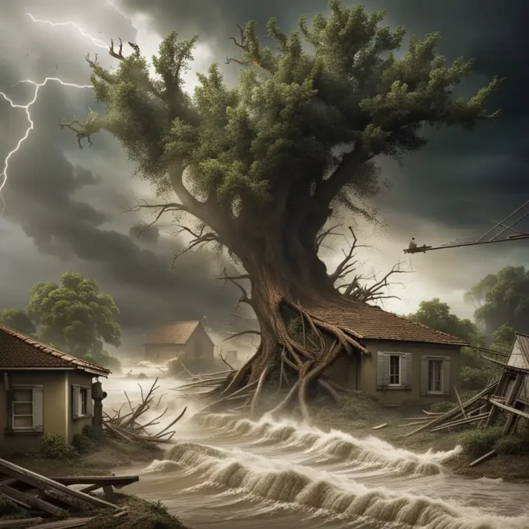 Visual representation of "sweep away" - To completely remove or destroy