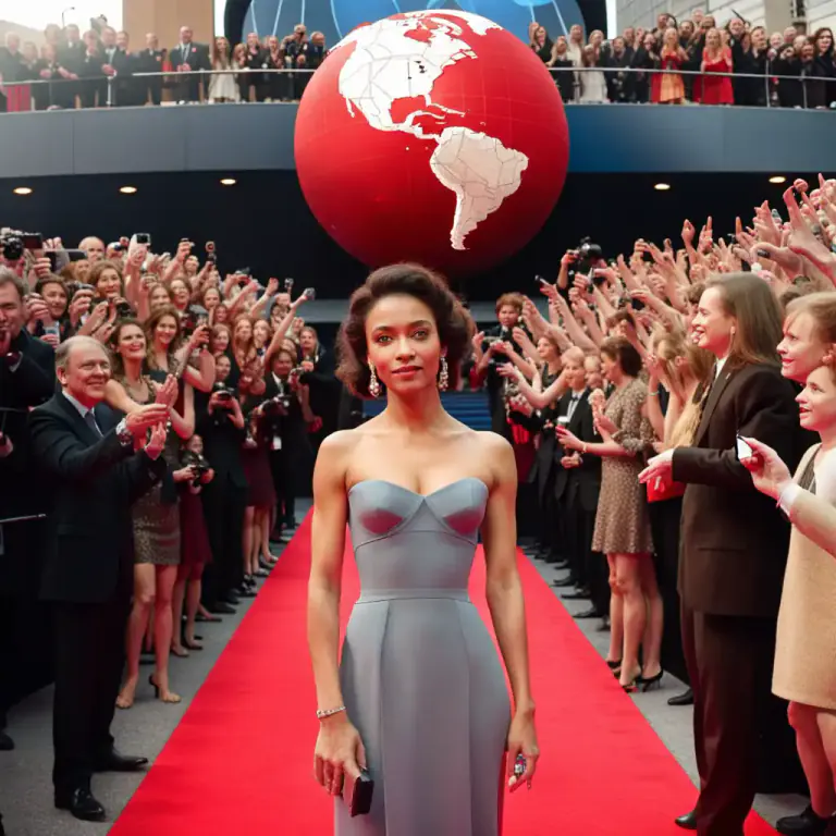 Visual representation of "famous" - Having a widespread reputation in a good way.