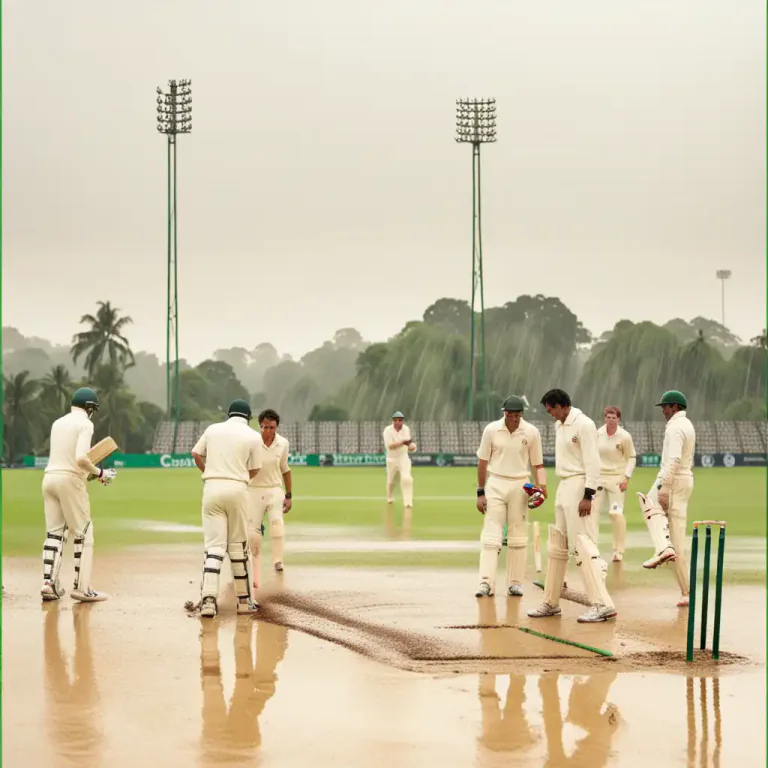 Visual representation of "a sticky wicket" - In the sport of cricket, a pitch that has become difficult to bat on.