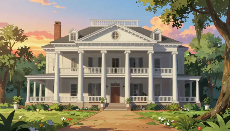 Visual representation of "antebellum" - This refers to the time period in United States history before the Civil War, especially when referring to the southern states.