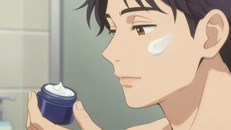 Visual representation of "moisturize" - To apply a cream or lotion on the skin to prevent it from becoming dry.