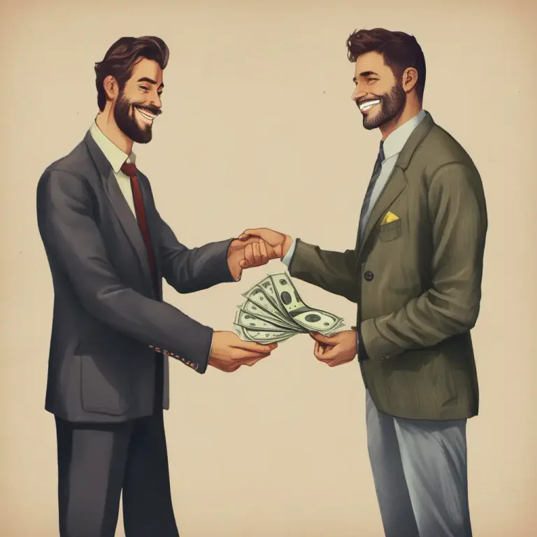 Visual representation of "pay back" - Return money that was borrowed