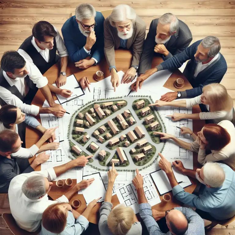 Visual representation of "participatory" - Of or related to a system or process which is designed to involve as many people as possible in decision-making or planning.