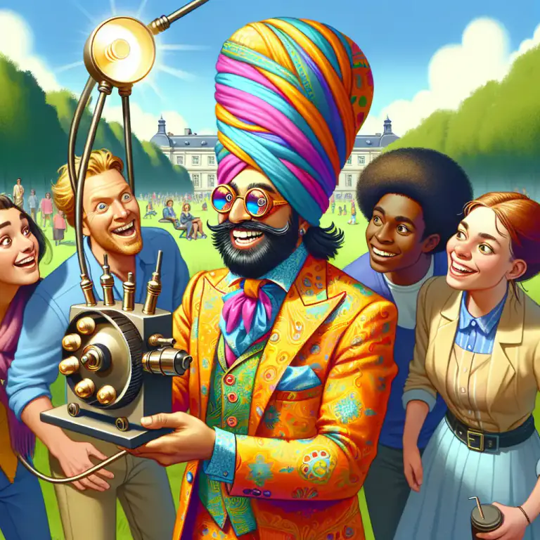 Visual representation of "zany" - A person who is amusingly unconventional and idiosyncratic