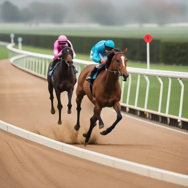 Visual representation of "length" - In horse racing, the distance that one horse leads or follows another.
