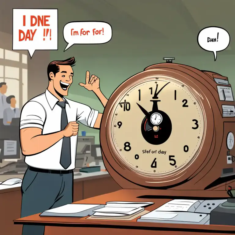 Visual representation of "clock out" - To officially record the end of your work day or shift.